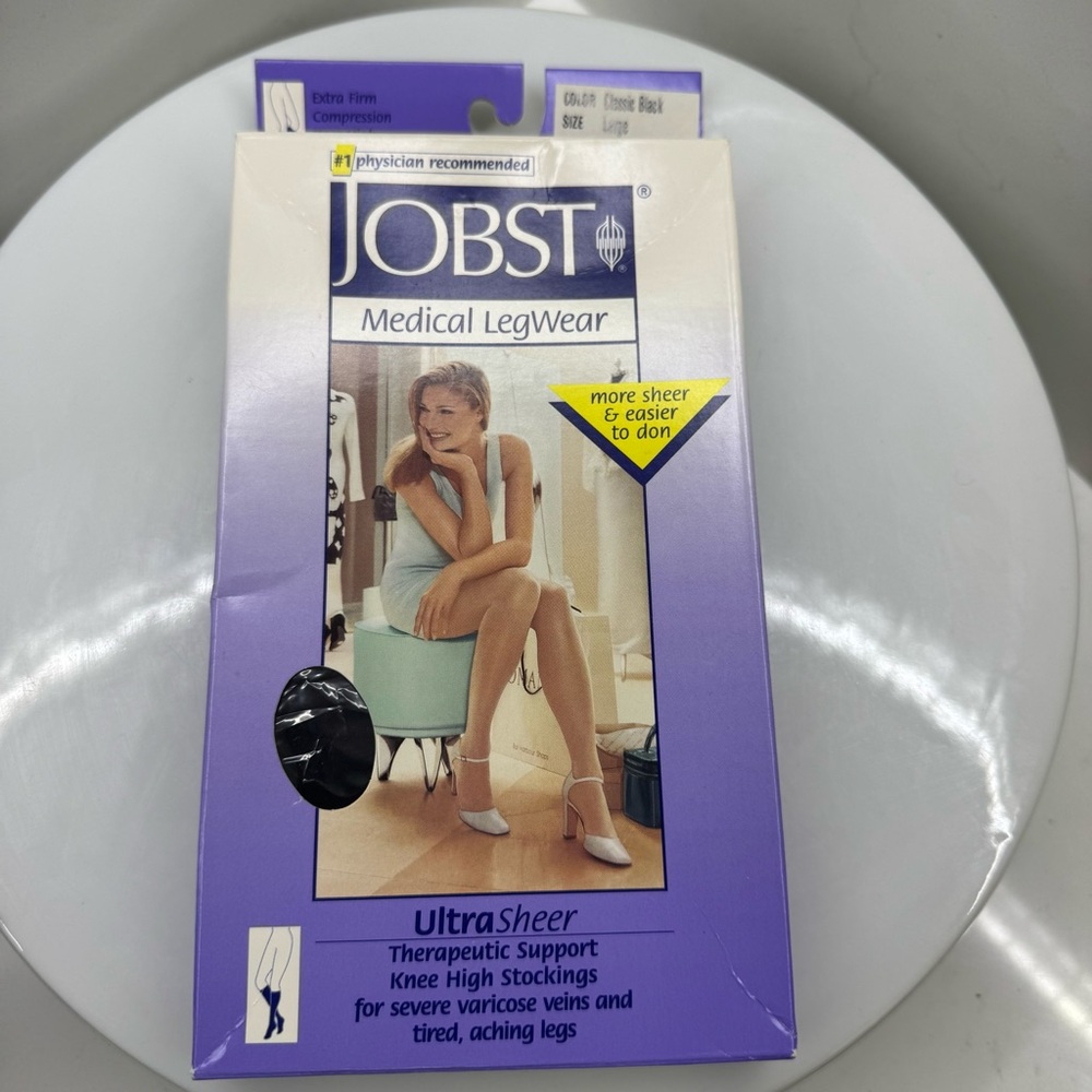 JOBST UltraSheer Black Knee High Stockings
